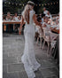 Unique Bohemian Lace Wedding Dresses Cap Sleeve Sexy Backless Beach Wedding Gowns